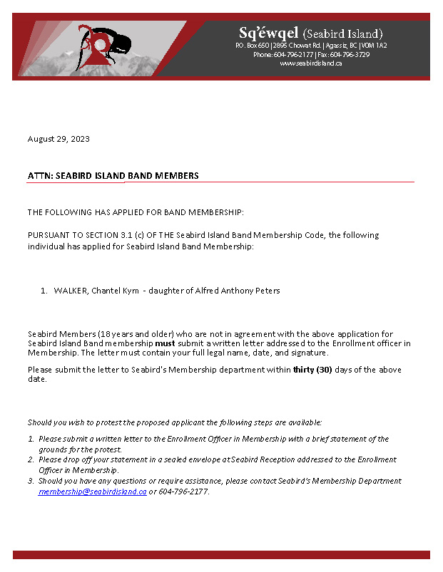 Chantel Kym Walker - Final Notice