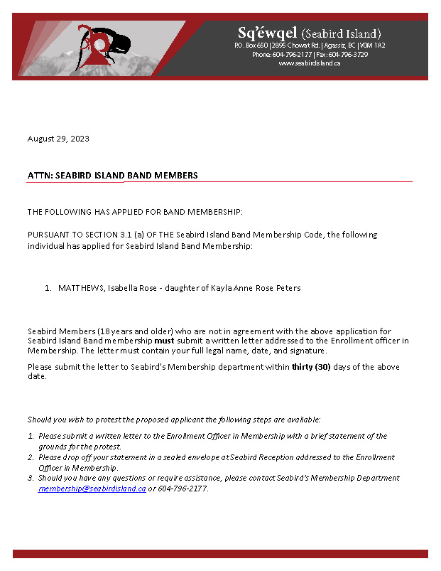 Isabella Rose Matthews - Final Notice